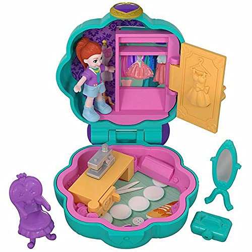 Polly Pocket Mini cofre estudio de moda, muñeca con accesorios (Mattel FRY31)