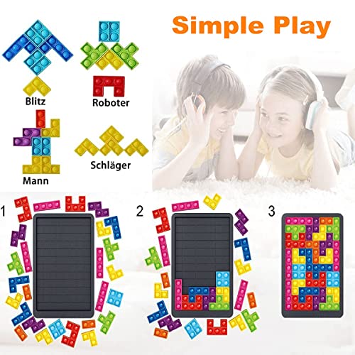 Pop Set it, Pop XXL it Stress Toy, Pop Puzzle it, Stetris Puzzle Toy, Pop Game it Fidget Toy para Juegos Familiares Ansiedad Adultos y niños Autismo Antiestrés Herramientas para apretar