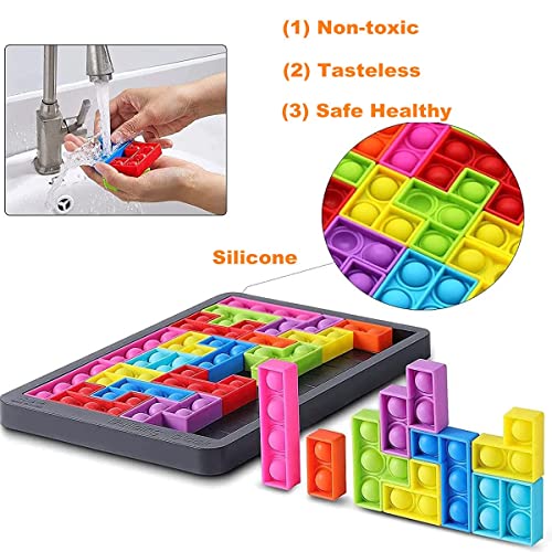 Pop Set it, Pop XXL it Stress Toy, Pop Puzzle it, Stetris Puzzle Toy, Pop Game it Fidget Toy para Juegos Familiares Ansiedad Adultos y niños Autismo Antiestrés Herramientas para apretar