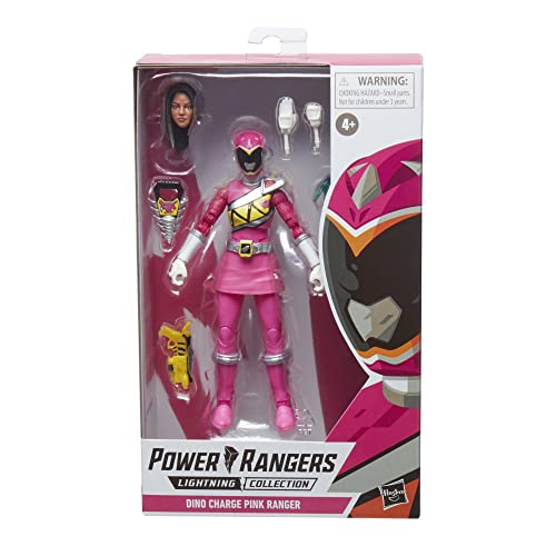 Power Rangers Lightning Collection -Dino Charge Pink Ranger - Figura de acción Coleccionable, Premium, de 15 cm - Empaque con Estilo Power Pop Art