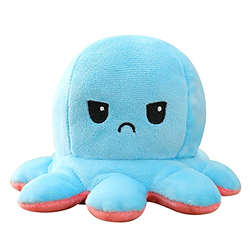 Pulpo reversible de peluche – Muñeca pulpo con vibración de doble cara pequeño animal de simpático peluche reversible para niños jóvenes recién nacidos adultos Adolescentes