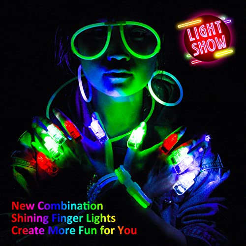 Pulseras Luminosas Fluorescentes, Segotendy 488pcs Barras Luminosas Fluorescentes con 20 Luces de Dedo y Nuevos Accesorios, Varitas Luminosas para Fiestas Carnaval Navidad Glow Stick