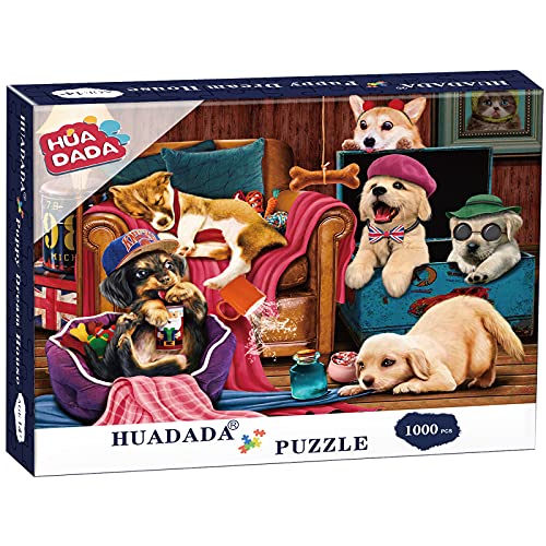 Puzzle de 1000 piezas para adultos, casetas de mascotas, puzle colorido para adultos, juego de habilidad para toda la familia, 70 x 50 cm, juego familiar