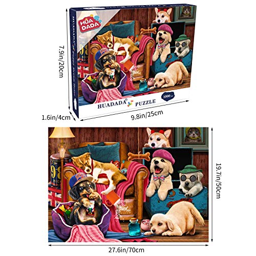 Puzzle de 1000 piezas, puzzle para adultos, 1000 piezas, puzzle de adultos, colorido, juego de habilidad para toda la familia – mascota perro