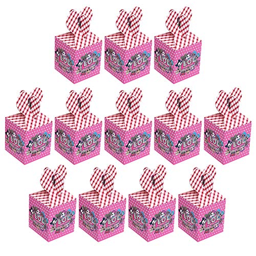 Qemsele Cajas De Fiesta Bolsas de cumpleaños, 12Pcs Regalo Cajas, Cajas de Caramelo Tema Reutilizable Bolsas de Fiesta Bolsas para cumpleaños niños la Fiesta favorece la Bolsa Bolsas Fiesta (LOL)