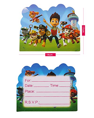 Qemsele Invitaciones para Niños, 30 Inglés Tarjetas de Invitación con Sobres para infantile Chicas Fiesta de Cumpleaños Baby Shower Decoraciones Suministros de Fiesta (Dog)