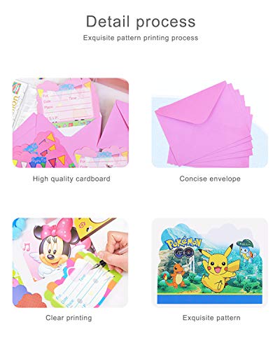 Qemsele Invitaciones para Niños, 30 Inglés Tarjetas de Invitación con Sobres para infantile Chicas Fiesta de Cumpleaños Baby Shower Decoraciones Suministros de Fiesta (Dog)