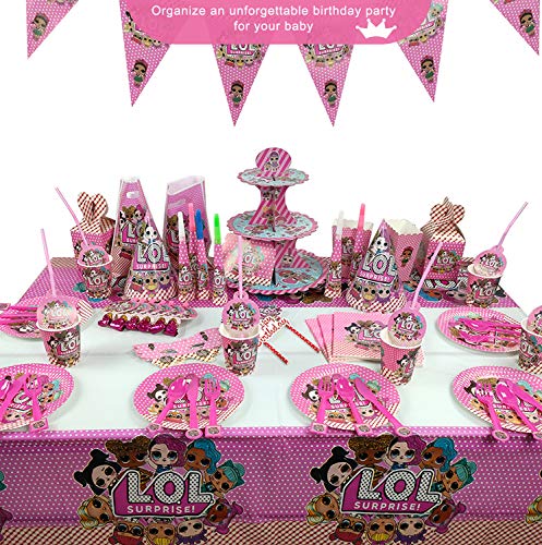 Qemsele Vajilla de cumpleaños de niños, 1 Mantel + 20 Servilletas + 20 Platos Desechables Fiesta Cumpleaños Decoración, Feliz cumpleaños Decoraciones Suministros Fiestas Regalos Tema Carnaval (LOL)