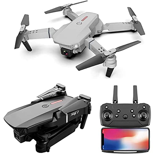 Quadcopter FPV WiFi plegable con cámara HD, luces LED, gran angular de 120 °, trayectoria de vuelo, retención de altitud, sensor G, volteretas 3D, modo sin cabeza, retorno de una tecla, 3 baterías, g