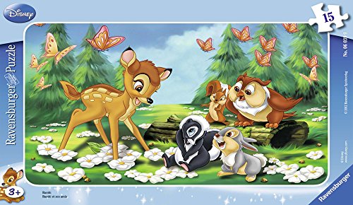 Ravensburger 06039 - Puzzle con Marco (15 Piezas), diseño de Bambi y Sus Amigos