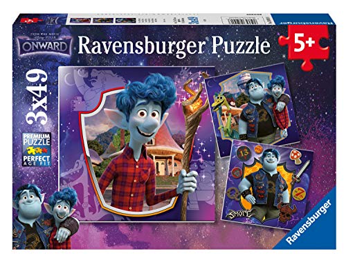 Ravensburger Onward Disney-Rompecabezas de 3 x 49 Piezas para niños a Partir de 5 años (05091)