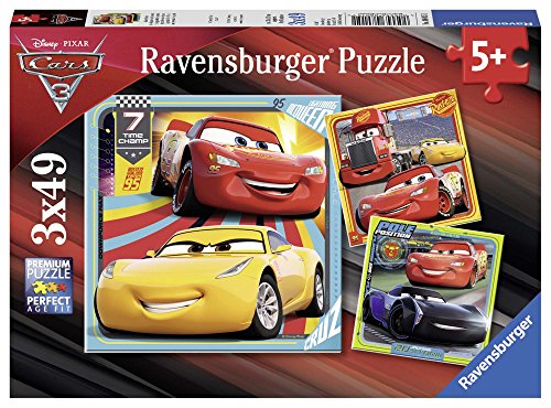 Ravensburger The Movie Puzzle 3 x 49 Piezas, Cars 3, (8015)