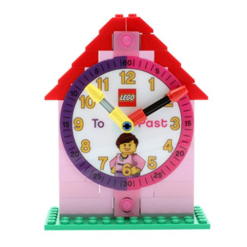 Reloj de muñeca modificable infantil rosa con figurita, reloj de montaje y tarjetas de actividad para aprender la hora de LEGO 9005039| rosa/blanco | plástico | 28 mm de diámetro | Cuarzo analógico| chico chica | oficial