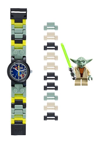 Reloj infantil modificable de LEGO Star Wars. Incluye las conocidas figuritas de LEGO Yoda.