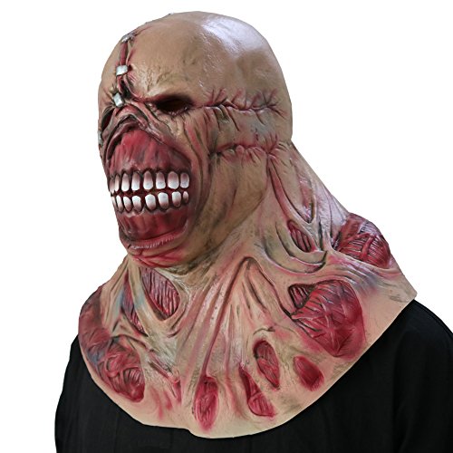 Resident Evil Némesis, máscara de zombi, cabeza completa, casco de látex, juego de cosplay, disfraz de Halloween