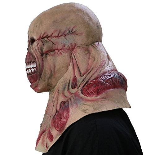 Resident Evil Némesis, máscara de zombi, cabeza completa, casco de látex, juego de cosplay, disfraz de Halloween