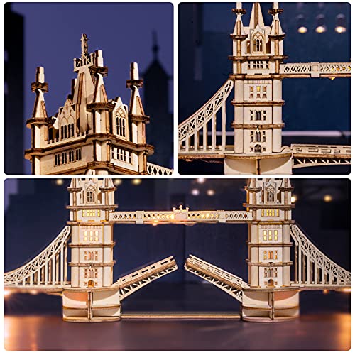 Rolife Puzzle 3D Madera Antiguo Maquetas para Montar para Construir Adultos Niñas (Tower Bridge)