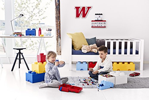 Room Copenhagen 40051735 Lego Ladrillo 4 pomos, 1 cajón, Caja de almacenaje apilable, 4,7 l, Legion/White, 25 x 25 x 18 cm