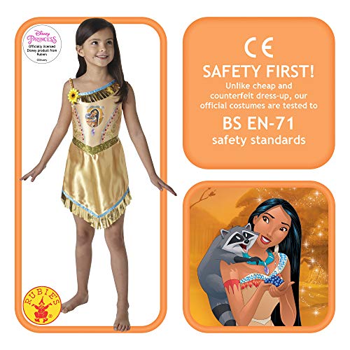 Rubies Vestido de lujo oficial de Pocahontas – Disfraz – Disfraz de princesa Disney libro de cuento de hadas