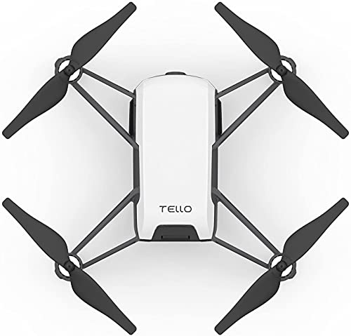 Ryze Dji Tello Mini Dron Ideal para Videos Cortos con Tomas EZ, Gafas VR y Compatibilidad con Dispositivos de Juego, Transmisión HD de 720p y Alcance de 100 Metros, Negro/ Blanco