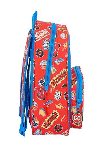 Safta 612111524 Mochila Escolar Infantil de Cars Mc Queen, 270x100x330mm, rojo/azul, talla única