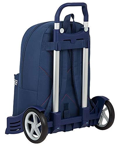 Safta Mochila 758 Espalda Ergonómica con Carro Evolution de Munich Spike, 300x140x460 mm, Azul Marino