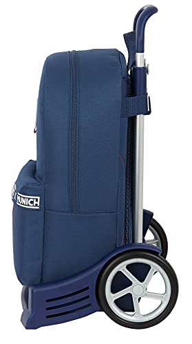 Safta Mochila 758 Espalda Ergonómica con Carro Evolution de Munich Spike, 300x140x460 mm, Azul Marino