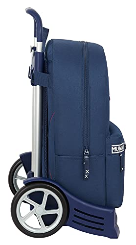 Safta Mochila 758 Espalda Ergonómica con Carro Evolution de Munich Spike, 300x140x460 mm, Azul Marino