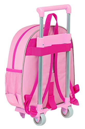 Safta Mochila con Diseño 3D y Carro 705 de Princess, 270x100x320mm, Rosa Claro, M