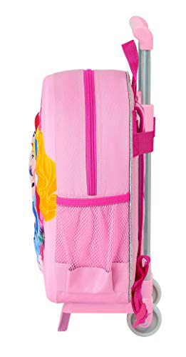 Safta Mochila con Diseño 3D y Carro 705 de Princess, 270x100x320mm, Rosa Claro, M