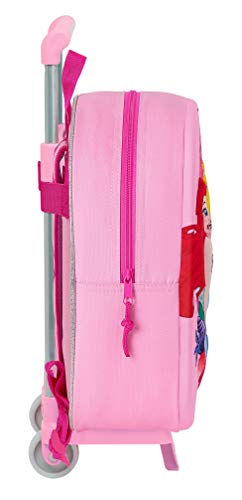 Safta Mochila con Diseño 3D y Carro 705 de Princess, 270x100x320mm, Rosa Claro, M