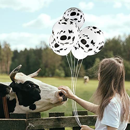 SAVITA 25 Piezas 30.5cm Globos de Vaca con Estampado Fiesta Temática de Vaca Globos de Látex para Fiesta de Cumpleaños Temática de Niños Fiesta Temática de Animales de Granja Decoraciones