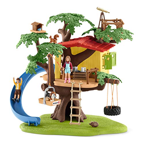 Schleich 42408 Farm World Play Set - Casa de árbol de aventura, juguetes a partir de 3 años