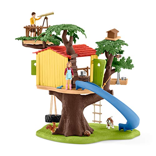 Schleich 42408 Farm World Play Set - Casa de árbol de aventura, juguetes a partir de 3 años