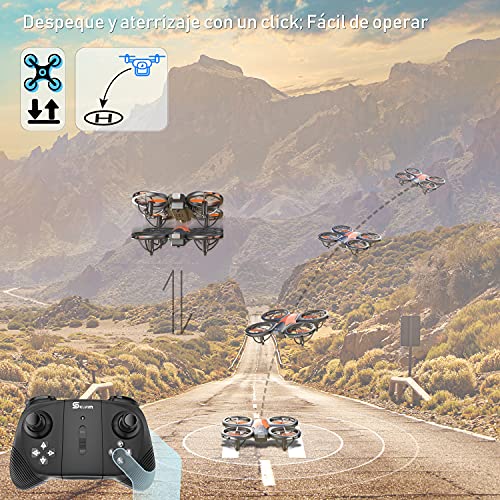 Selvim Mini Drone para Niños, Dron con 3 Baterías, Larga Duración de 24 Minutos, Mini Helicóptero Quadcopter para Principantes, Control Remoto, con Estuche de Transporte