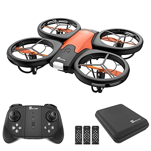 Selvim Mini Drone para Niños, Dron con 3 Baterías, Larga Duración de 24 Minutos, Mini Helicóptero Quadcopter para Principantes, Control Remoto, con Estuche de Transporte