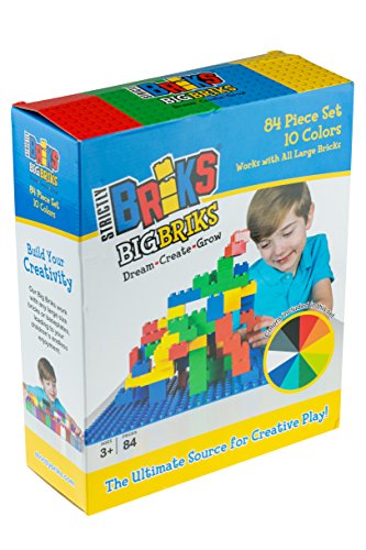 Set n.° 1 de Ladrillos Big Briks para Construir - 84 Piezas - Compatible con Todas Las Grandes Marcas - Tacos Grandes - 10 Colores del Arco Iris