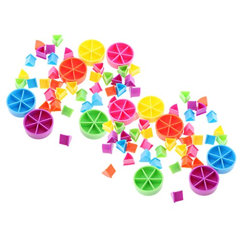 sharprepublic Pack / 84pcs para Trivial Pursuit Game Pieces Pie Wedges Piezas para Fracciones