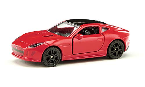 siku 1520, Coche de carreras Jaguar F-Type R, Puertas funcionales, Metal/Plástico, Rojo, Compatible con otros modelos siku de la misma escala