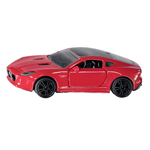 siku 1520, Coche de carreras Jaguar F-Type R, Puertas funcionales, Metal/Plástico, Rojo, Compatible con otros modelos siku de la misma escala