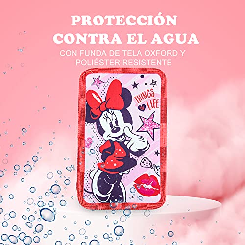 SKYLINE Estuche Escolar Plumier, Minnie Mouse, Estuche Tres Compartimentos, 13x19.5x6 cm, Gran Capacidad, Portatodo, Vuelta al Cole, Incluye 43 Piezas de Material Escolar