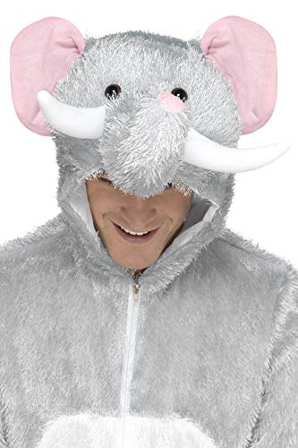 Smiffys-31686l Disfraz de Elefante, Incluye Enterizo con Capucha, Color Gris, L-Tamaño 42"-44" (Smiffy'S 31686L)