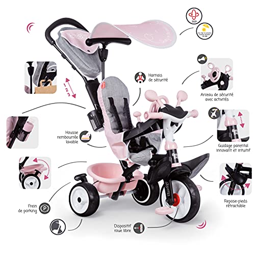 Smoby- Triciclo Baby Driver Confort Rosa (741501), Color