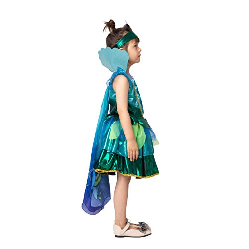 Spooktacular Creations Peacock Dress with Feather Wings and Headband for Girls Halloween Costume and Animal Costumes for Kids (Small ( 5 – 7 yrs))