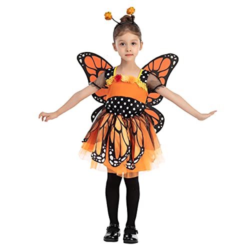 Spooktacular Creations Unique Fantasy Monarch Butterfly Costume for Kids Halloween (Toddler( 3- 4yrs ))