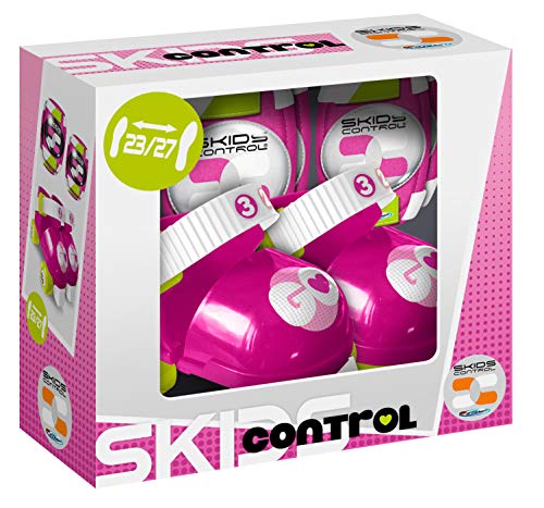 Stamp Set Rollers + E/K Pads Pink Skids Control, Taille 23-27 Roller, Rosa &Blanco