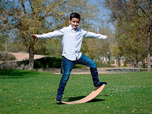 Tabla Curva Montessori niños. Tabla de Equilibrio de Madera Montessori Niños Balance Board Bebe wobbel Balancin Waldorf Juguetes y Juegos Psicomotricidad Infantil