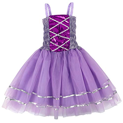 Tacobear Disfraz Hada Niña Disfraz Mariposa con Alas Hada Vestido Diademas Corona Flores Varitas Magicas Hada Mariposa Princesa Disfraces Accesorios Regalos Fiesta Cumpleaños para Niñas Niños (Morado)