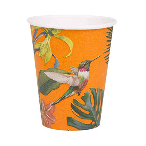 Talking Tables- Fully Recyclable and Biodegradable Fiesta Palm Tree Mexican Luau Hawaiian Cuban Havana Paquete, 330 ml, Color copas tropicales 8 unidades (FST5-CUP-BRIGHT-LV2)