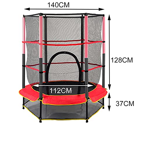 TFCFL 4.6ft Cama Elastica Niños,Cama Elastica Infantil Interior con Red Protectora,Camas Elasticas para Niños Exterior,Trampolin Infantil 1,4 Metros de Diámetro,Aguanta 50 kg